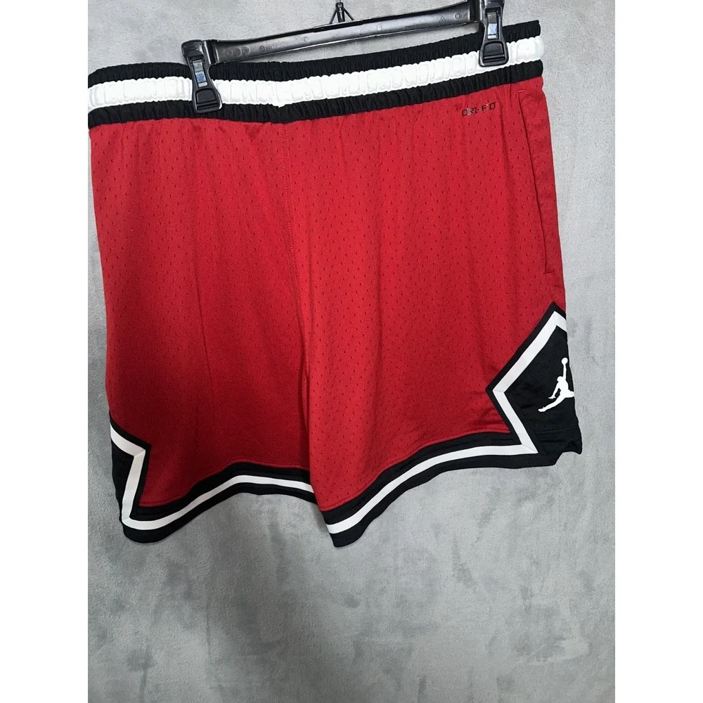 Nike Jordan Sport Men's Dri-FIT Diamond Shorts Fight Size 2XL RED/Mint Foam